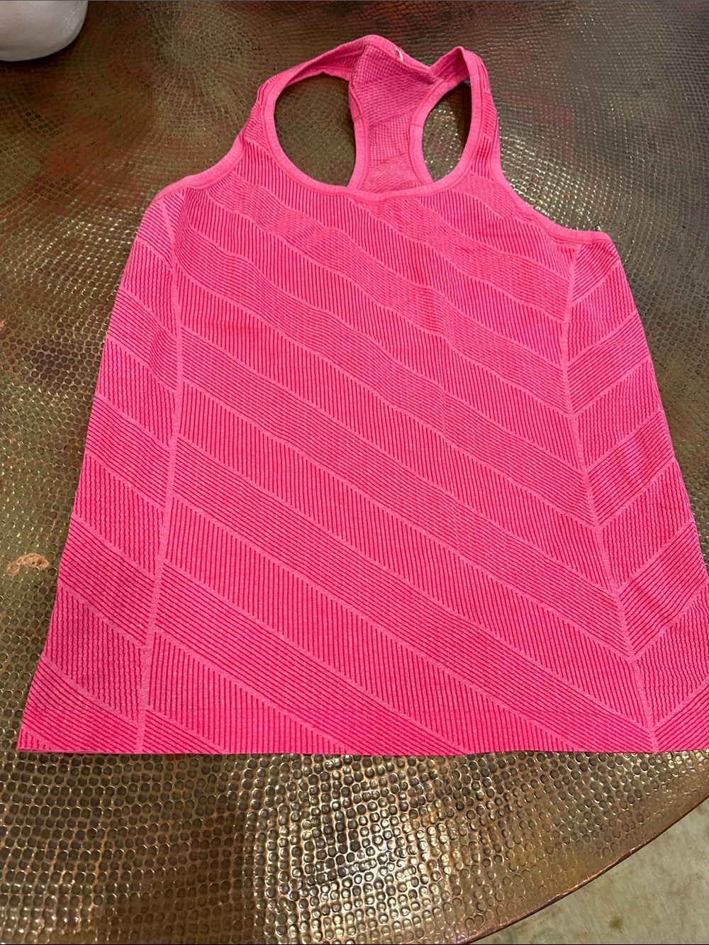 lululemon athletica Hot Pink Racerback Tank with Diagonal Knit